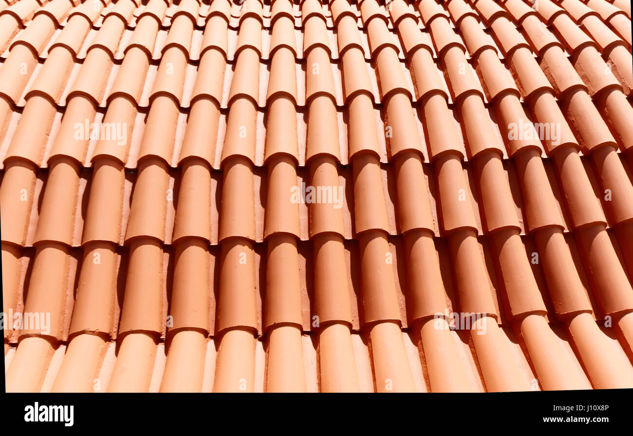 Сlose up of red roof tile Stock Photo Alamy