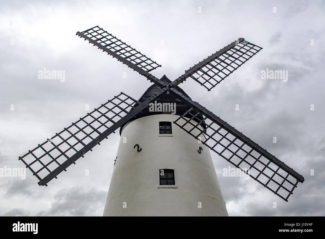 Lytham Windmill built in 1805 on Lytham Green, Lytham, Lancashire, England with copy space. Stock Photo