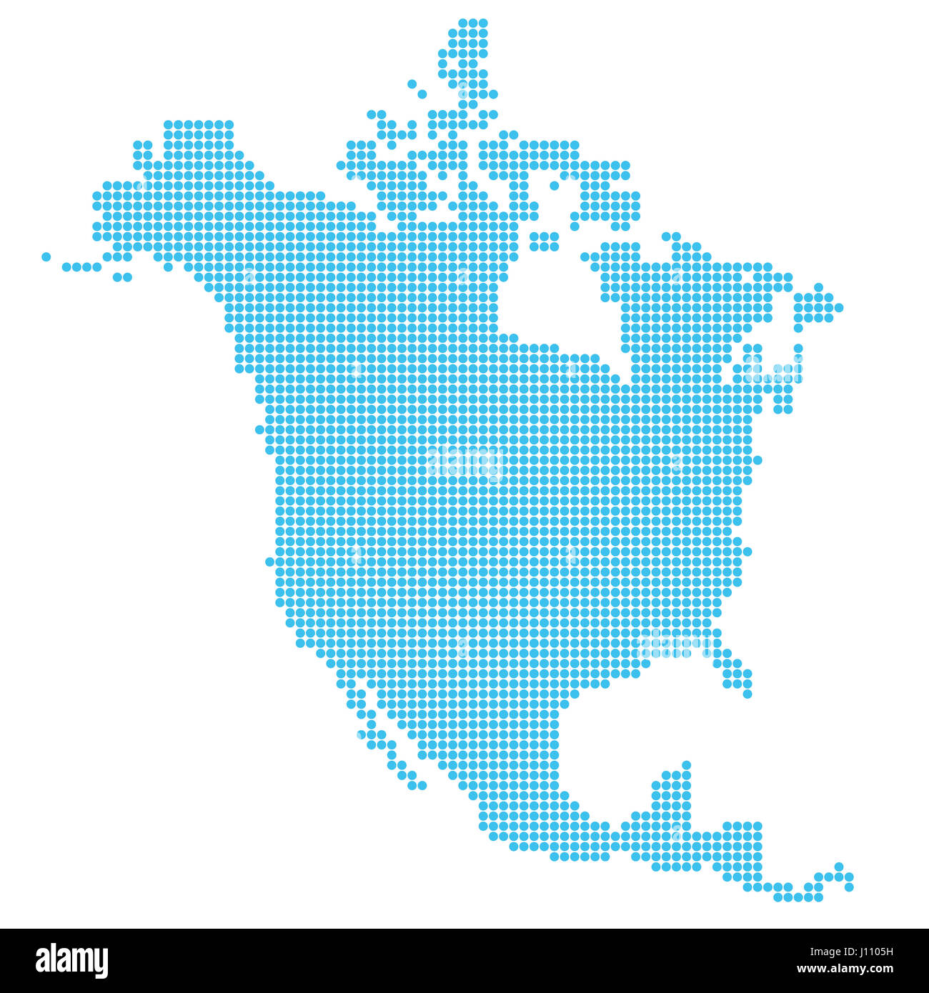 North America made of dots Stock Photo