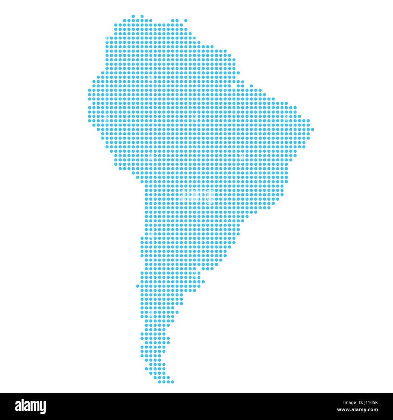 South America made of dots Stock Photo