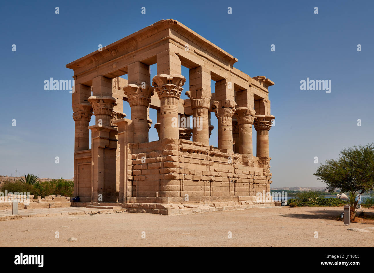 Trajan's Kiosk ptolemaic temple of Philae, Aswan, Egypt, Africa Stock Photo