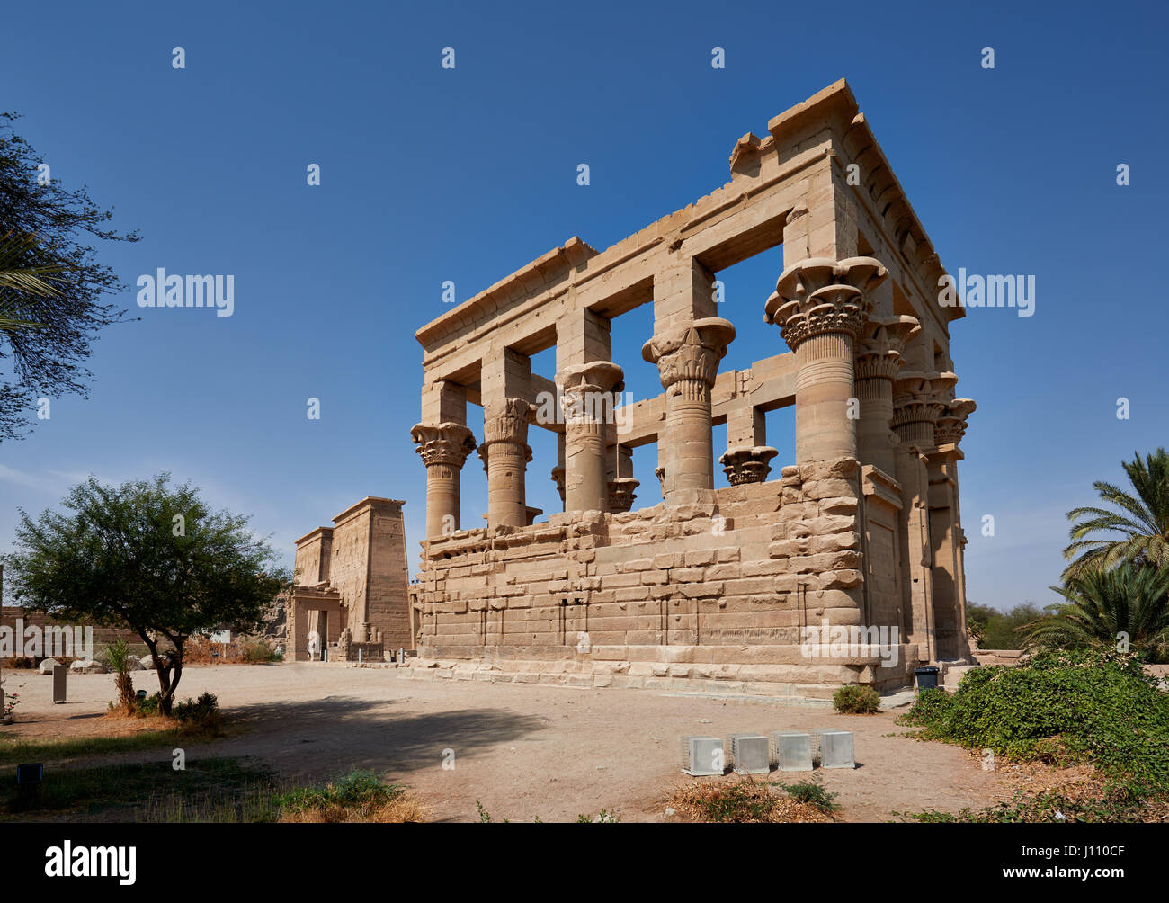Trajan's Kiosk ptolemaic temple of Philae, Aswan, Egypt, Africa Stock Photo