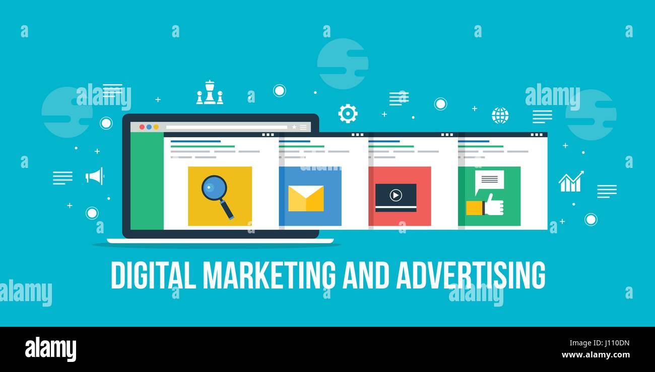 Digital Marketing Concept Including Search Engine Optimization