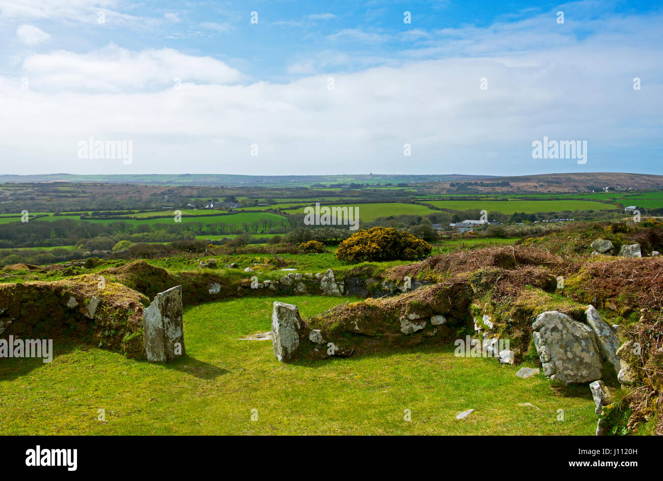 Chysauster, a late ironage village in Cornwall, England UK Stock Photo