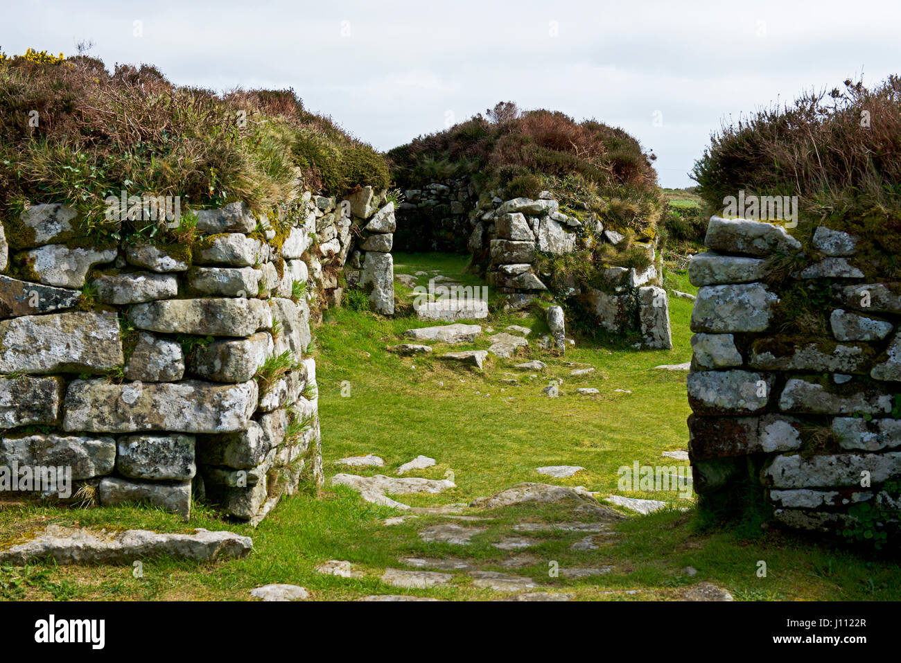 Chysauster, a late ironage village in Cornwall, England UK Stock Photo