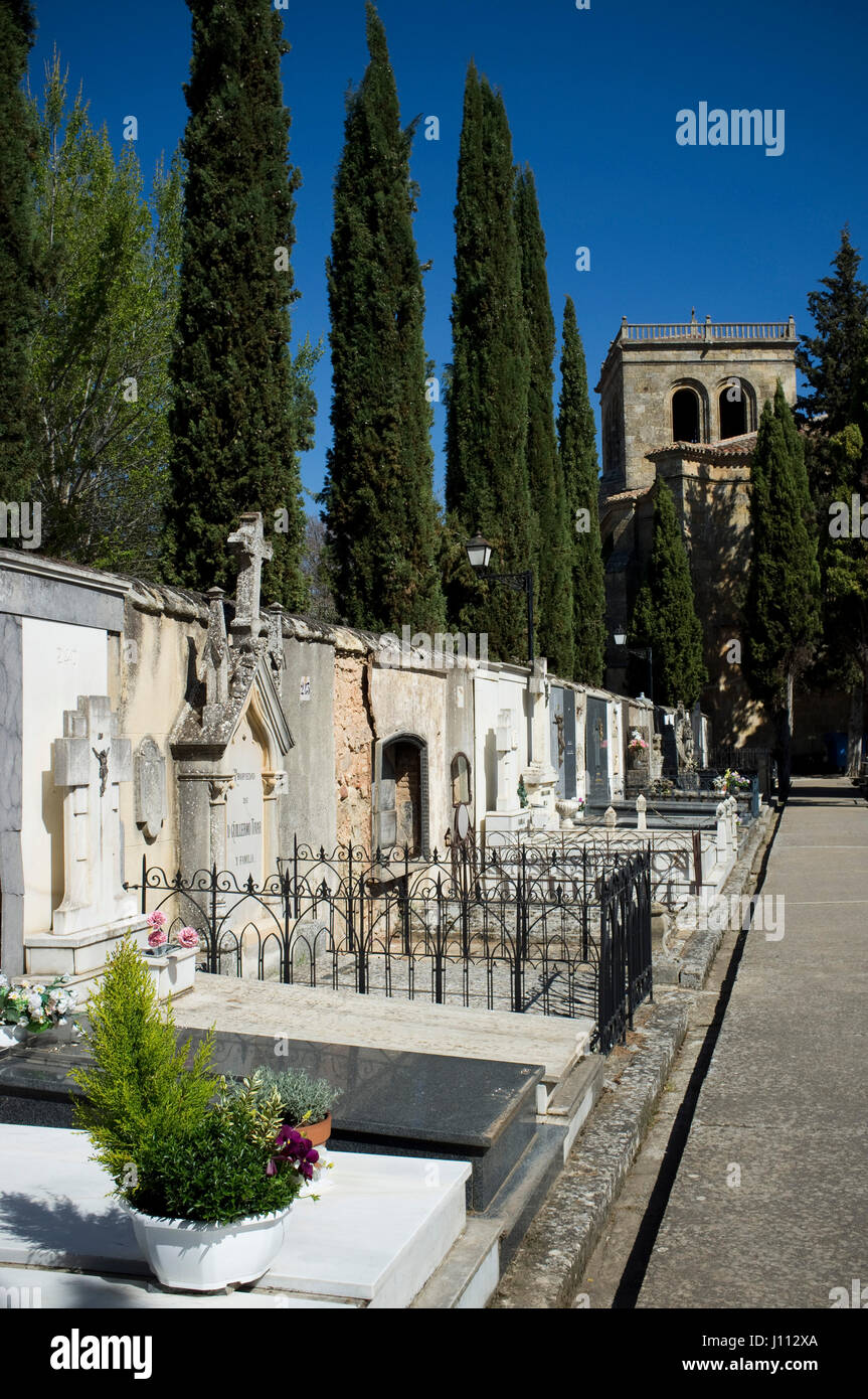 Espino church and Tomb of Leonor Izquierdo, wife of poet Antonio Machado, in Municipal Cemetery , Soria, Spain. Stock Photo