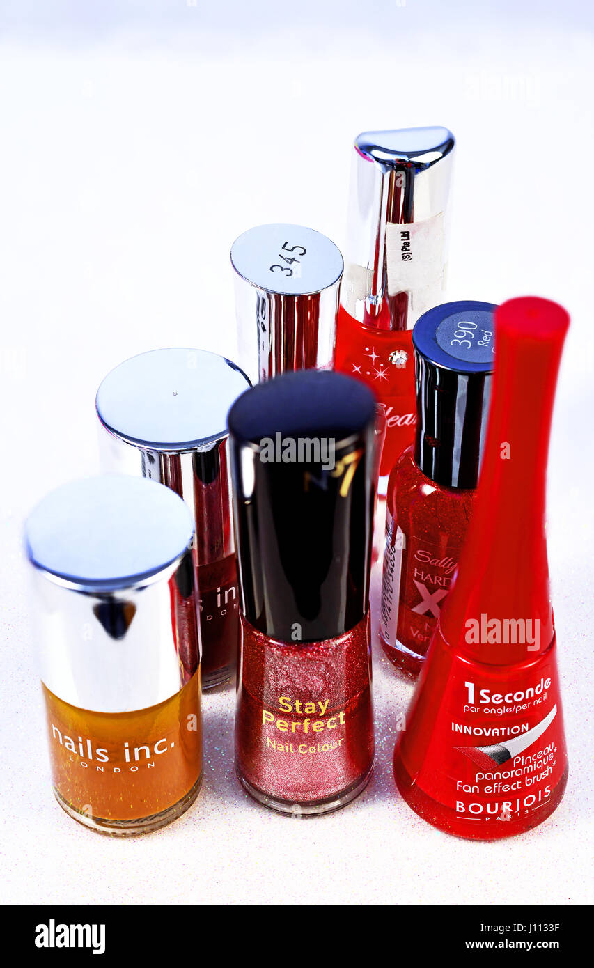 Collection of various nail varnish Stock Photo Alamy