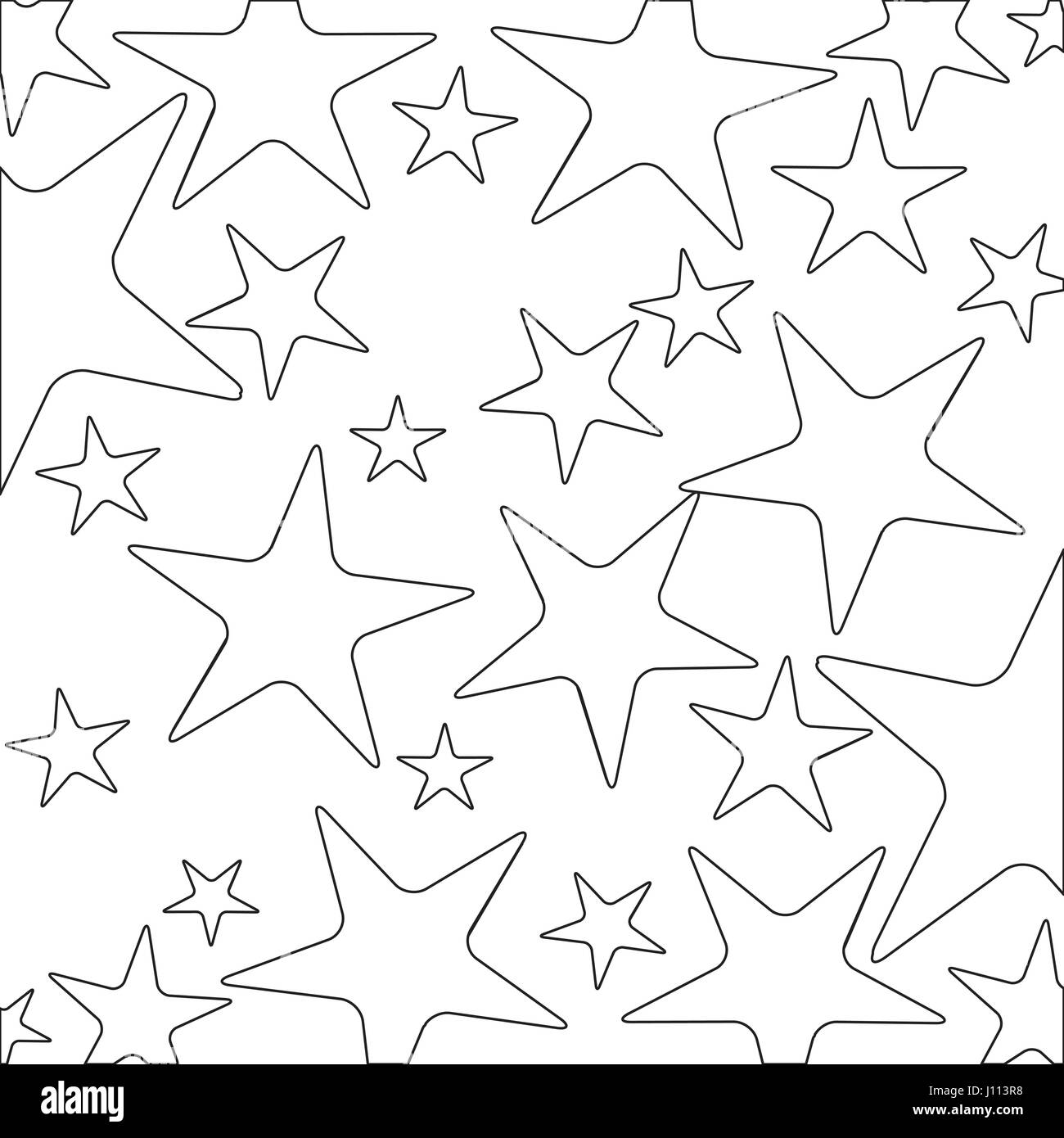 monochrome background with contour pattern of starfish Stock Vector ...