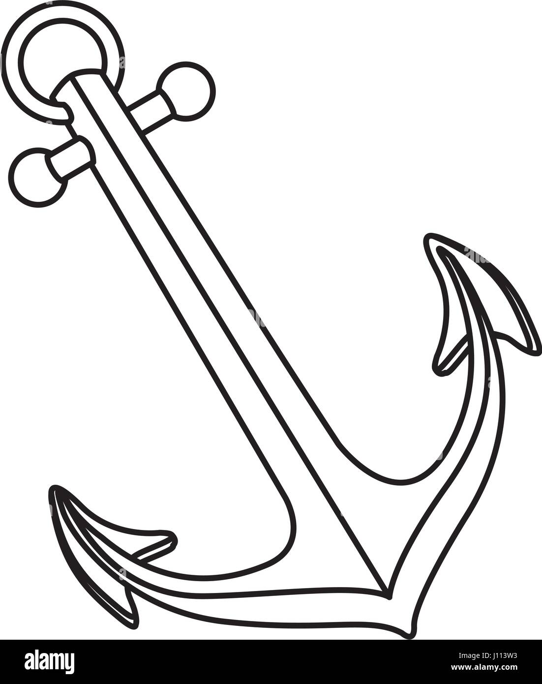 Monochrome Silhouette Of Anchor Icon Stock Vector Image Art Alamy