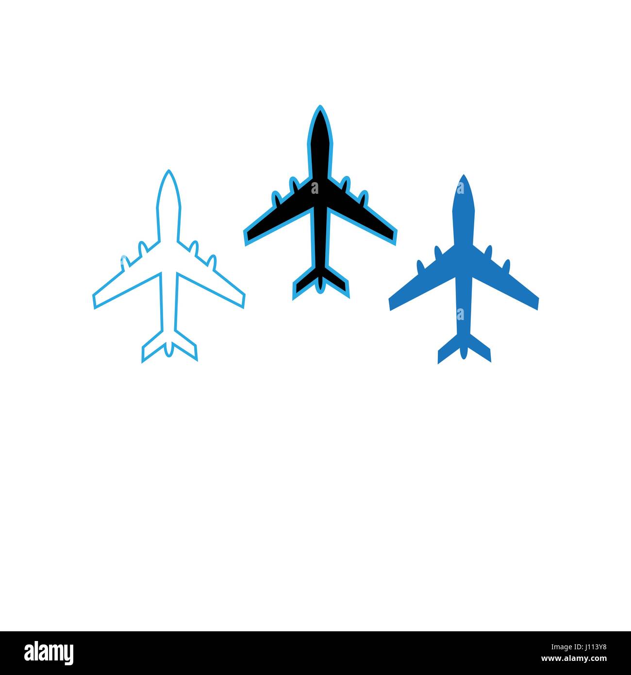 Vector icons flying planes on a white background Stock Vector Image ...