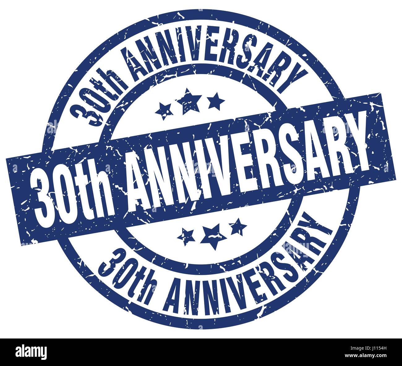 30th anniversary blue round grunge stamp Stock Vector Image & Art - Alamy