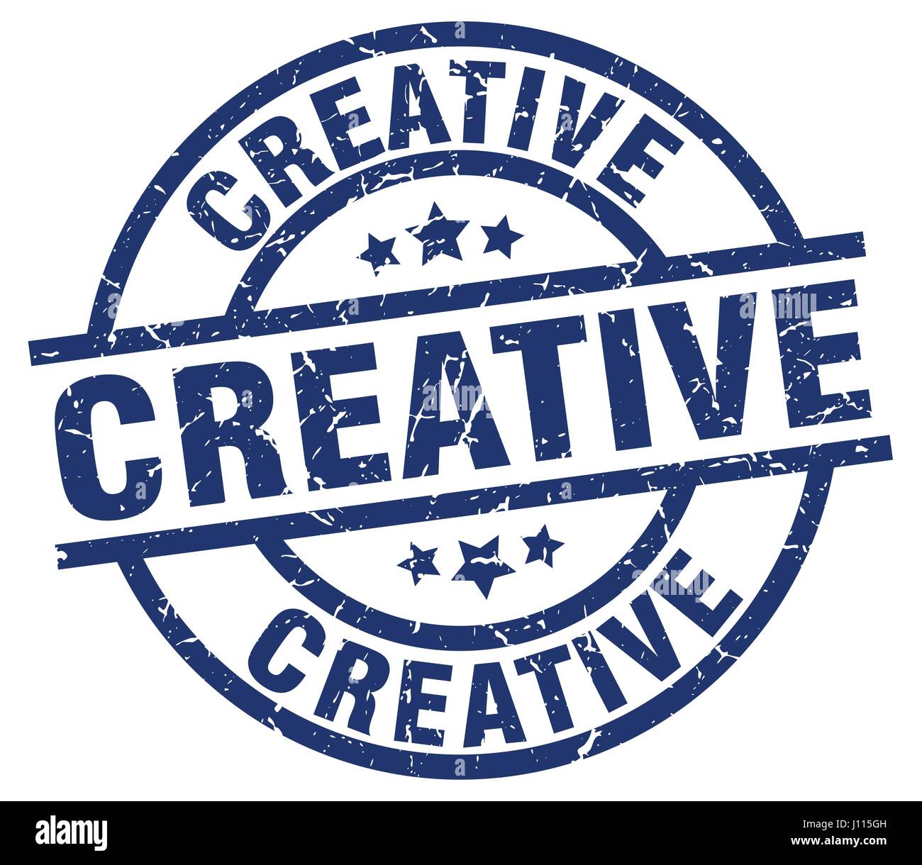 creative blue round grunge stamp Stock Vector Image & Art - Alamy
