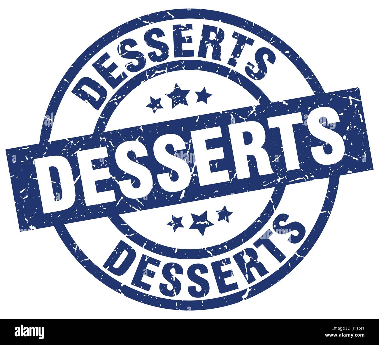 desserts blue round grunge stamp Stock Vector Image & Art - Alamy
