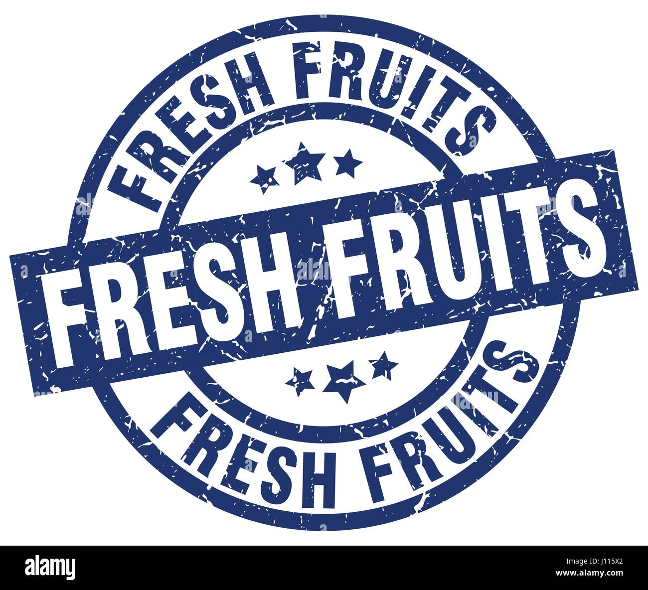 fresh fruits blue round grunge stamp Stock Vector Image & Art - Alamy