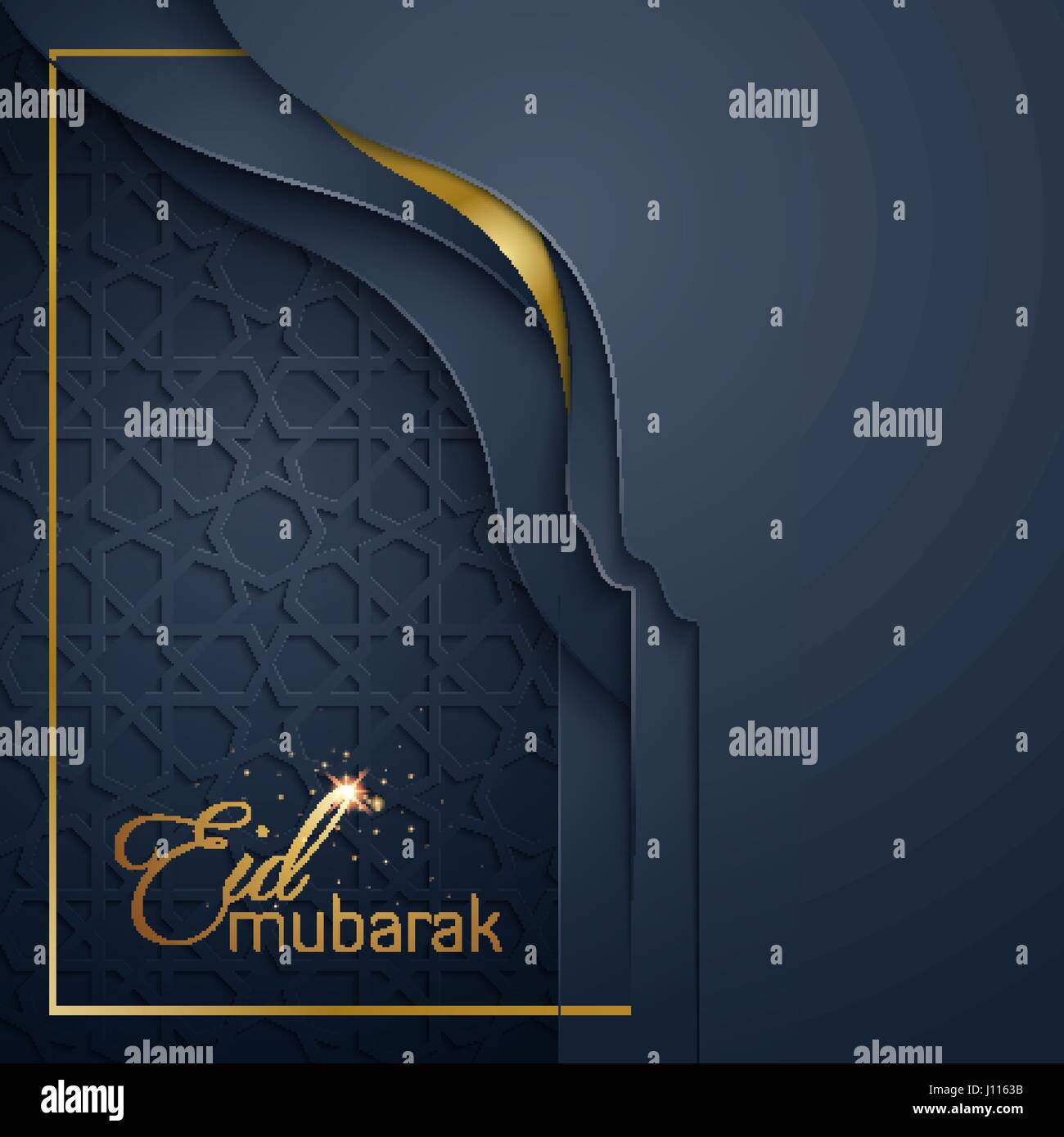 Greeting card template islamic vector design for Eid Mubarak Stock ...