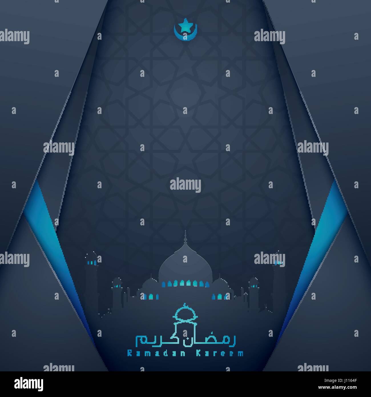 Islamic vector design Ramadan Kareem greeting card template Stock ...