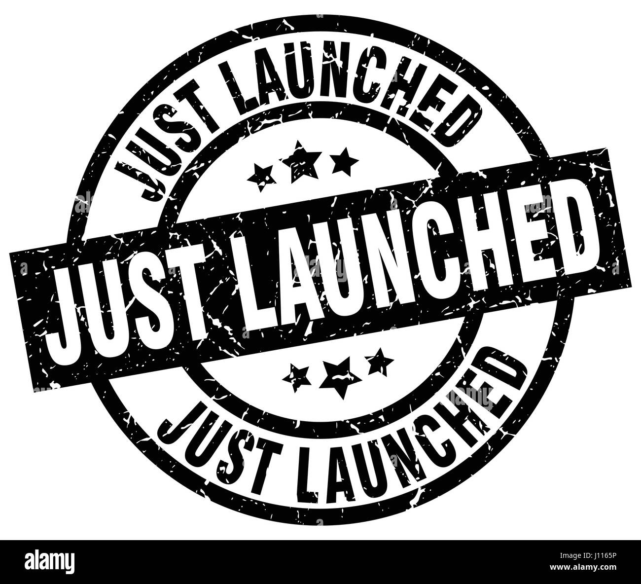just launched round grunge black stamp Stock Vector Image & Art - Alamy