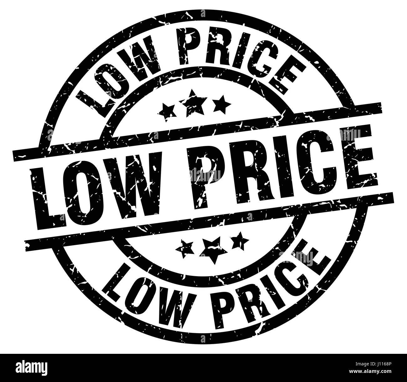 low price round grunge black stamp Stock Vector