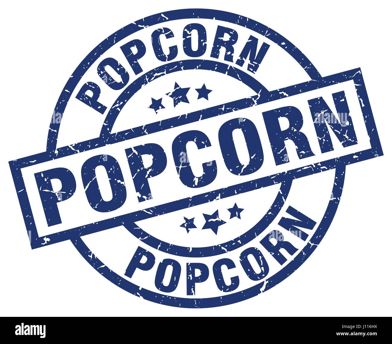 popcorn blue round grunge stamp Stock Vector Image & Art - Alamy