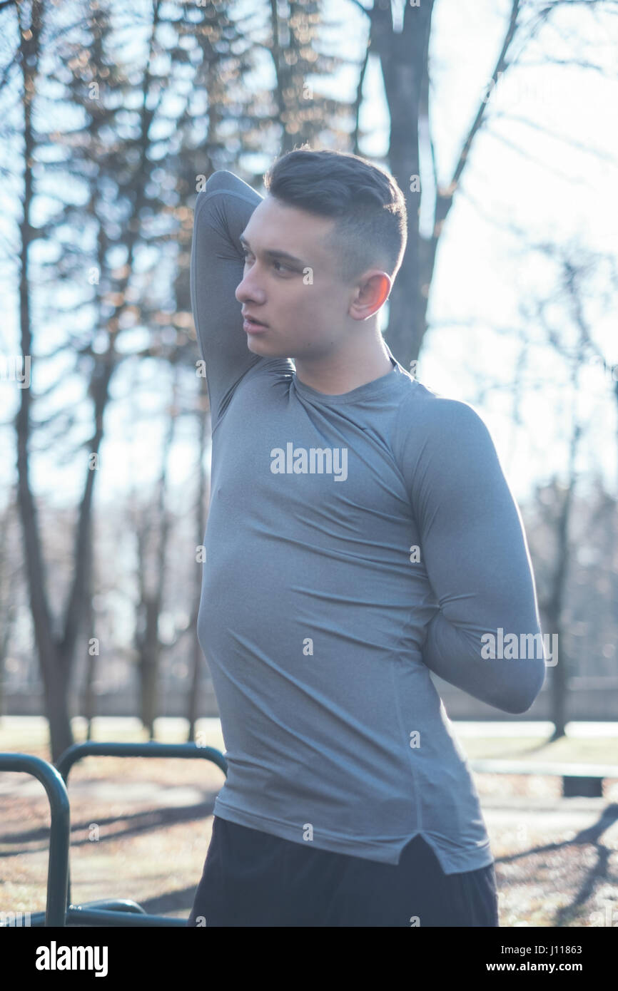 Stretching man hi-res stock photography and images - Alamy