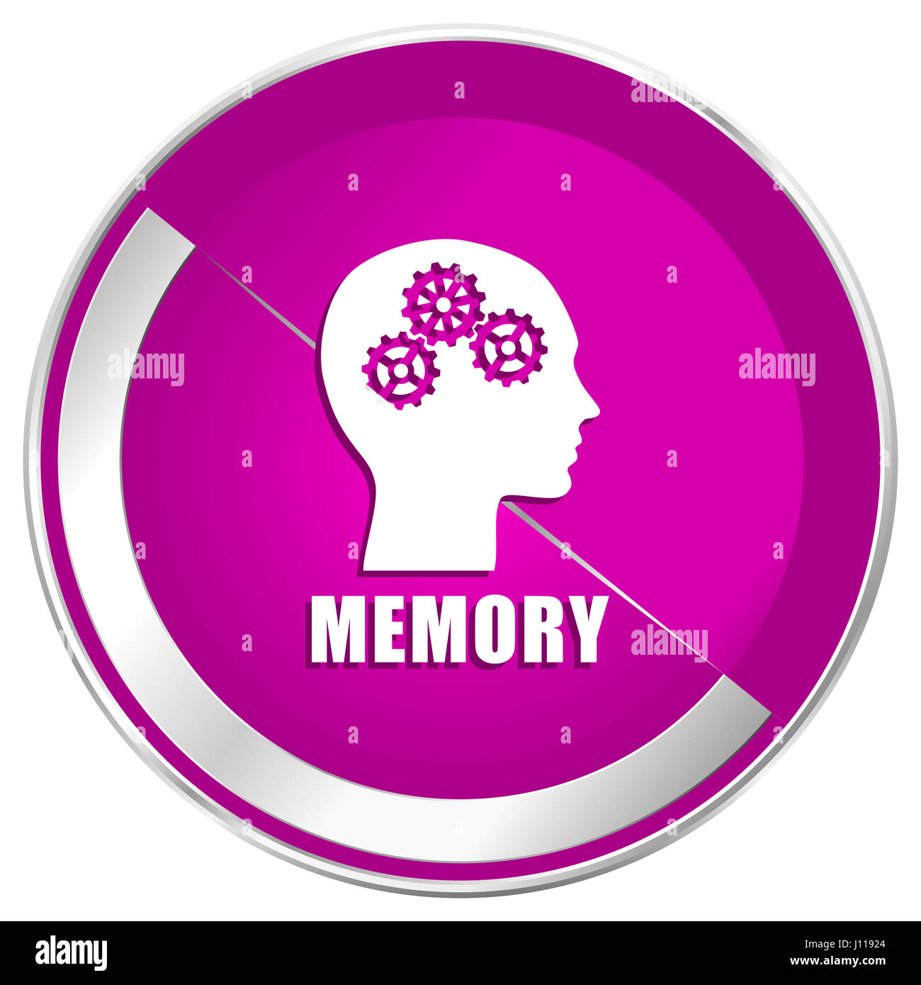Memory web design violet silver metallic border internet icon Stock ...