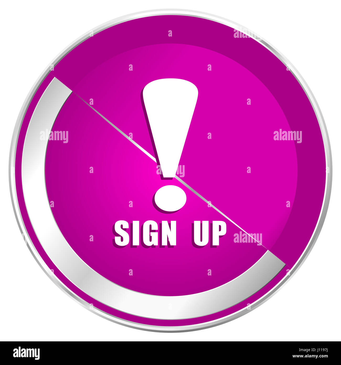 Sign up web design violet silver metallic border internet icon Stock ...