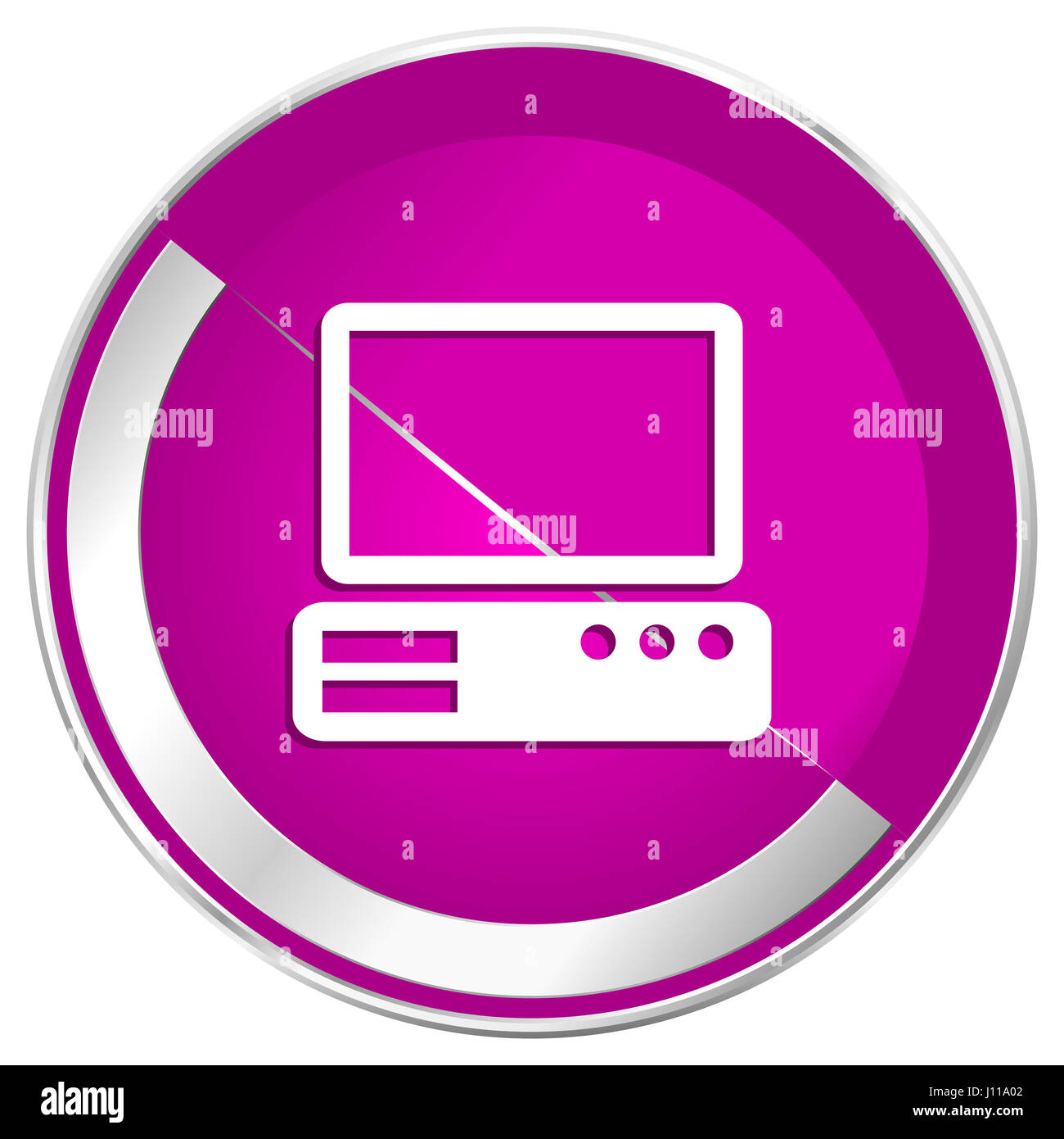 Computer web design violet silver metallic border internet icon Stock ...