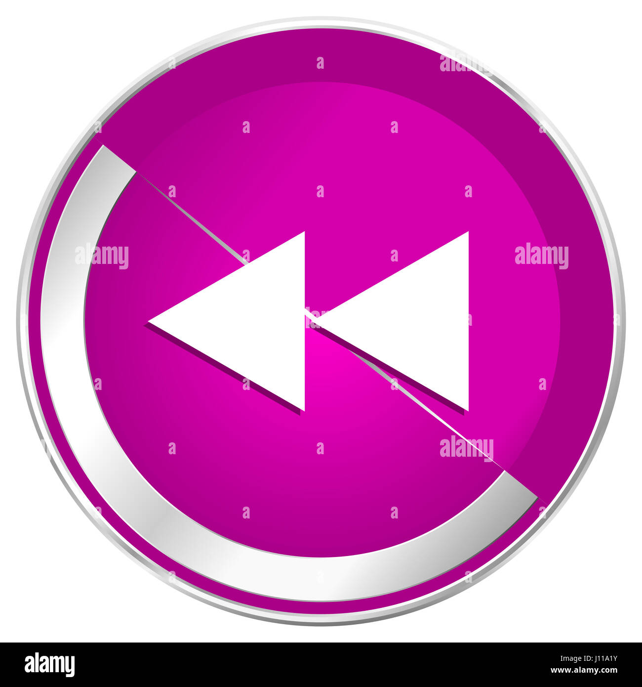 Rewind web design violet silver metallic border internet icon Stock ...