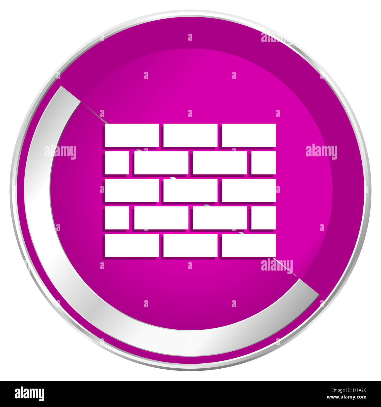 Firewall web design violet silver metallic border internet icon Stock ...