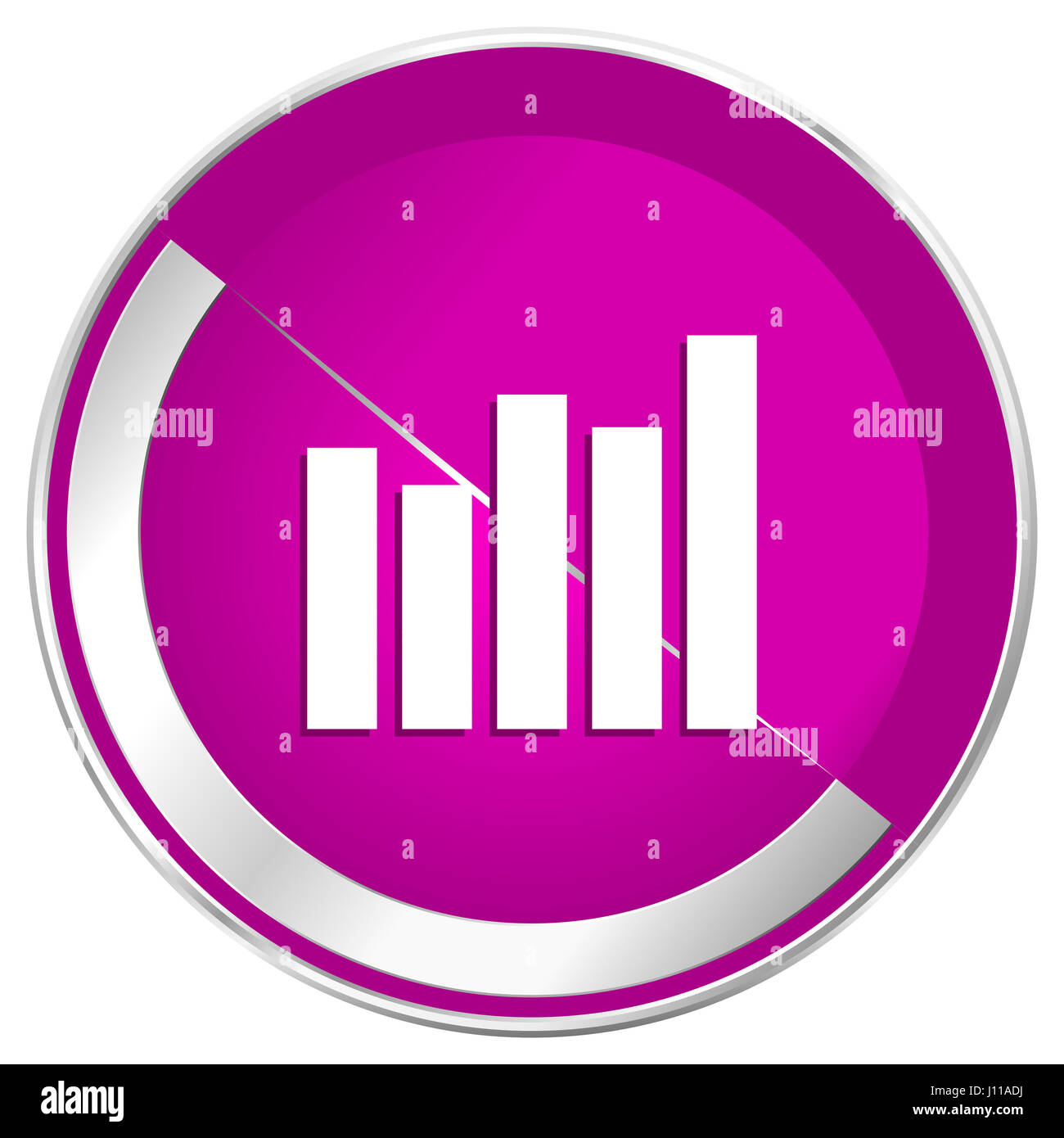 Graph web design violet silver metallic border internet icon Stock ...