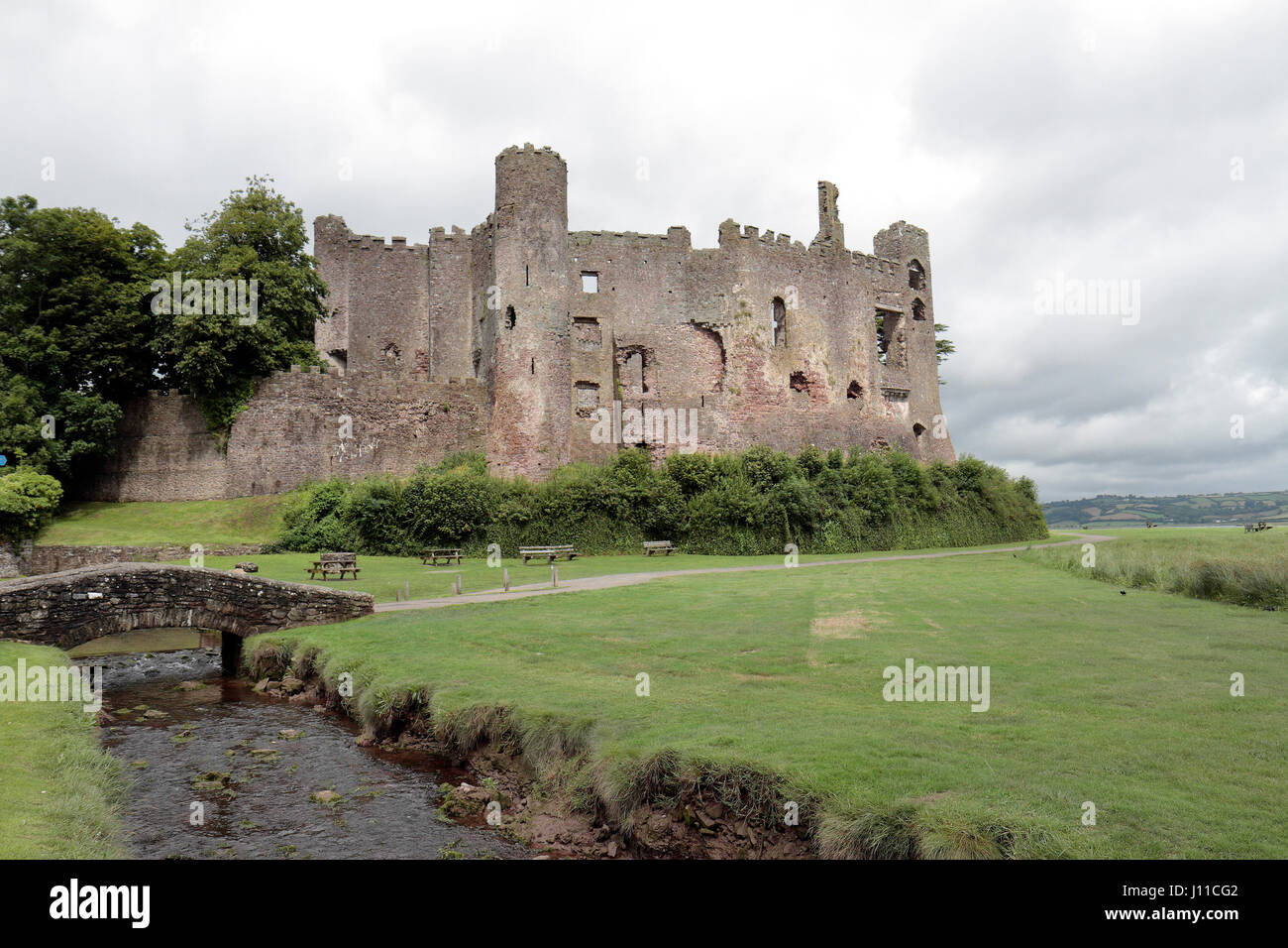 Laugharne Castle in Laugharne, Dyfed, Wales. Stock Photo