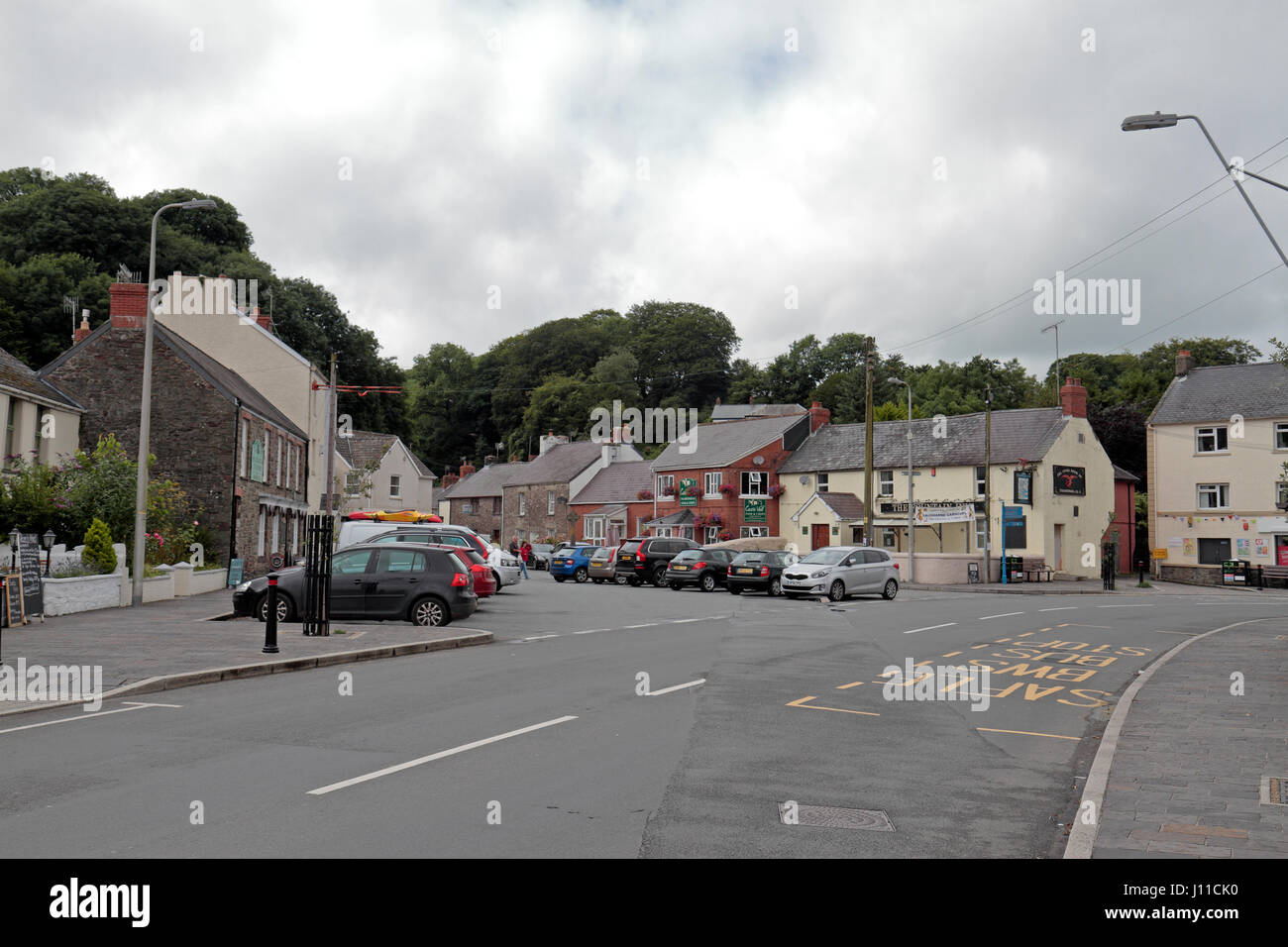 General view of Laugharne, Dyfed, Wales. Stock Photo