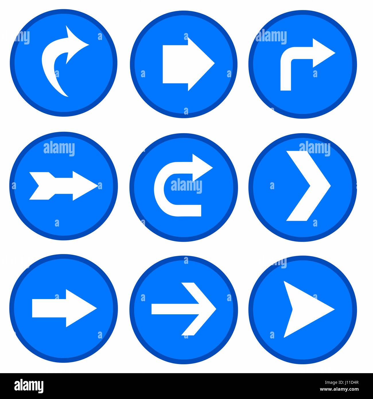 vector set arrows in blue circles Stock Vector Image & Art Alamy