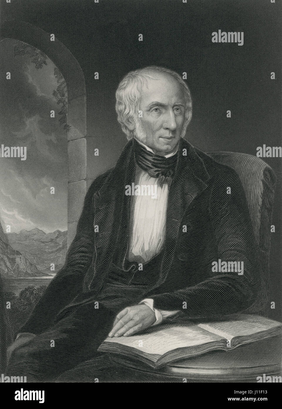 William Wordsworth (1770-1850), English Poet, Portrait, Engraving Stock Photo