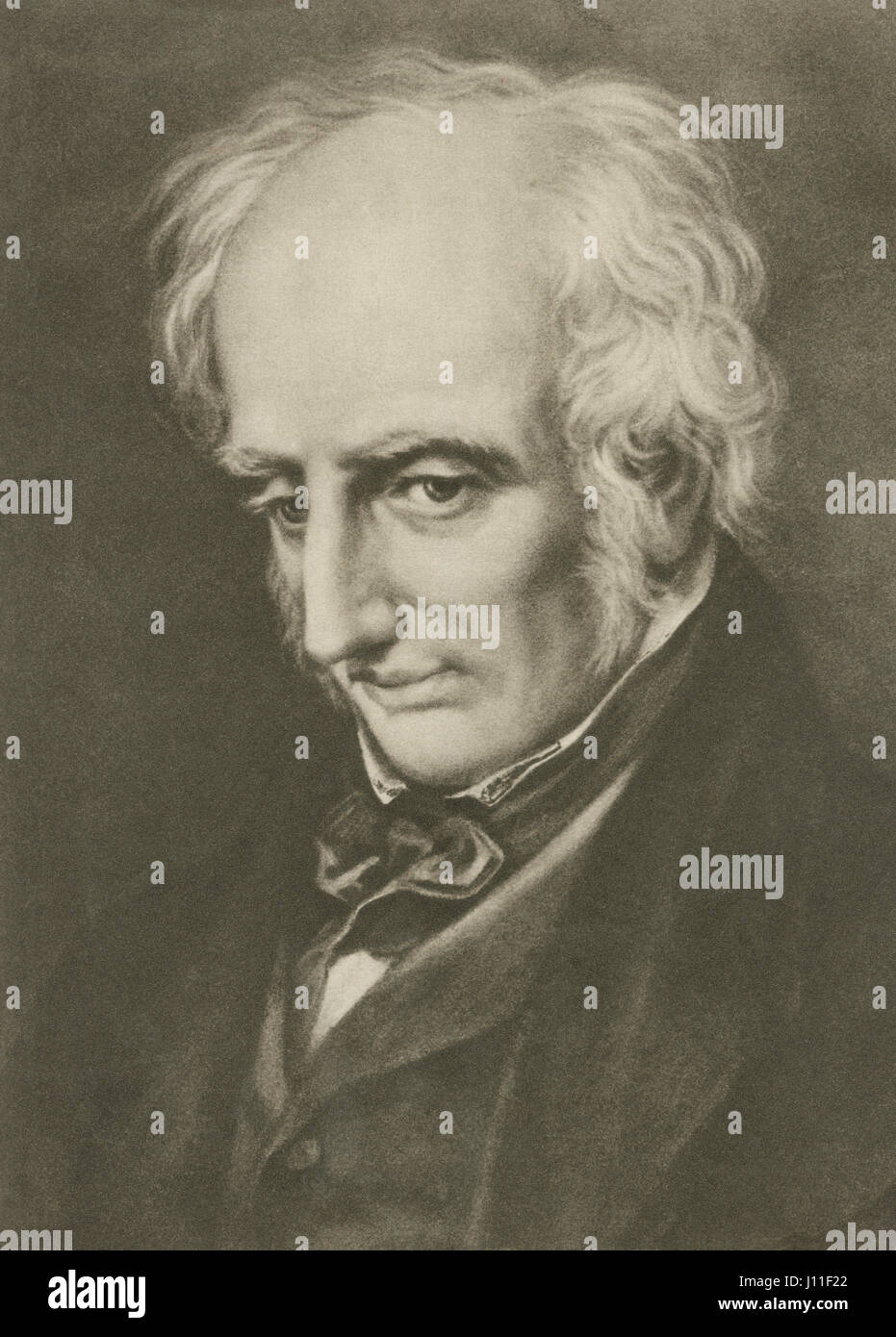 William Wordsworth (1770-1850), English Poet, Portrait, Engraving Stock Photo