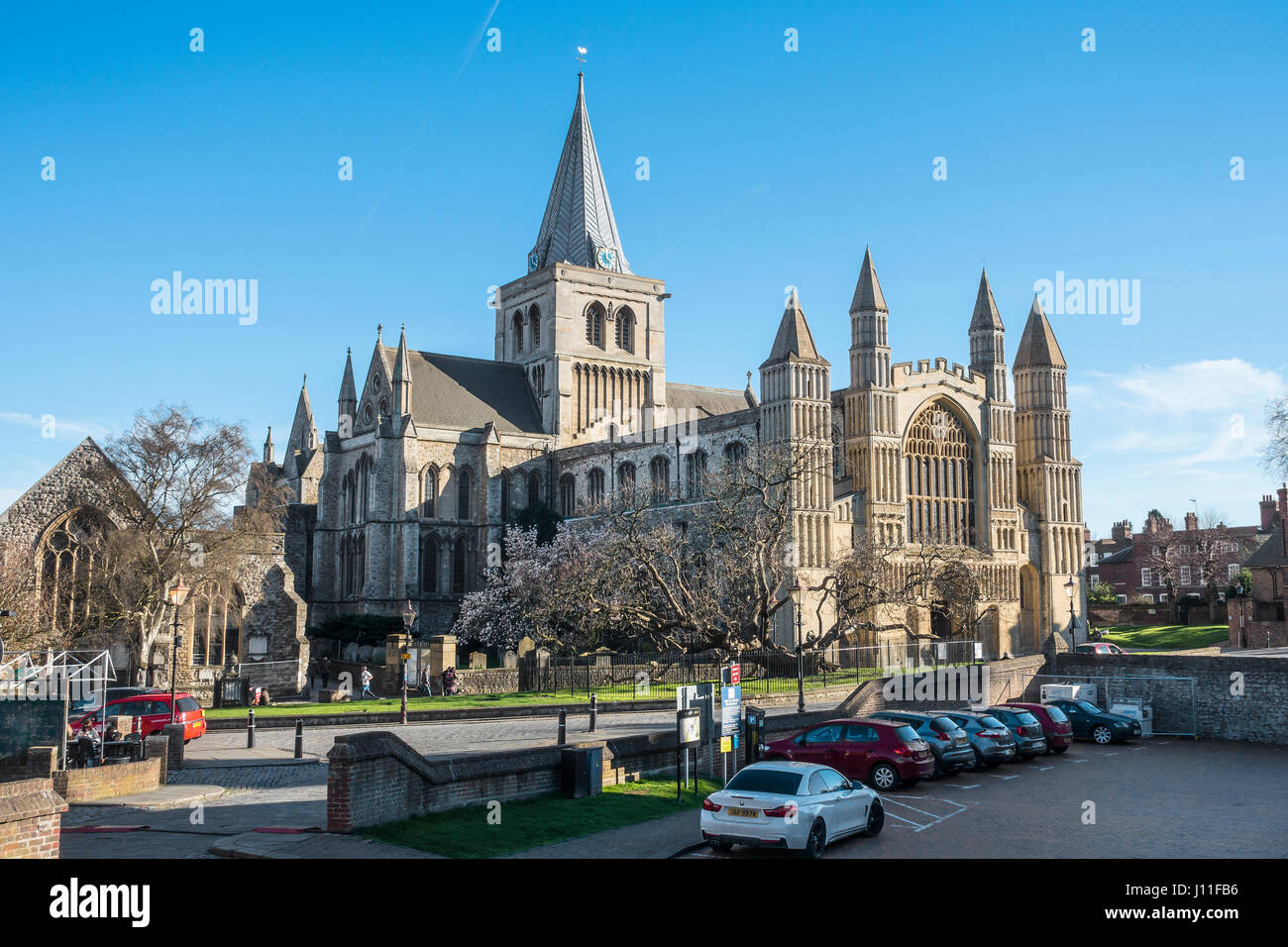 Rochester Cathedral Rochester Medway Kent England Stock Photo