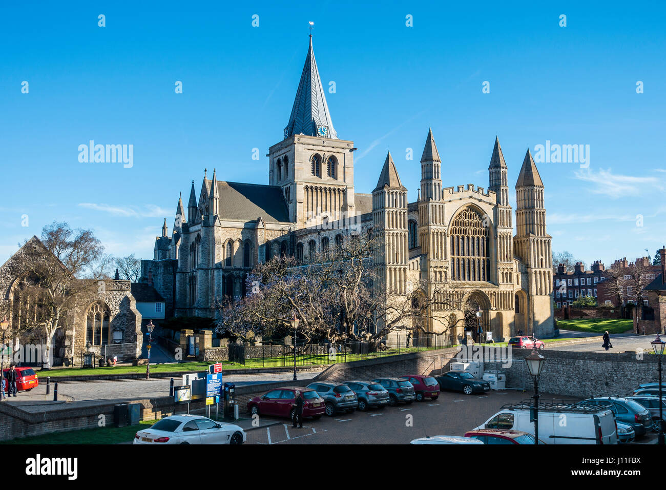 Rochester Cathedral Rochester Medway Kent England Stock Photo