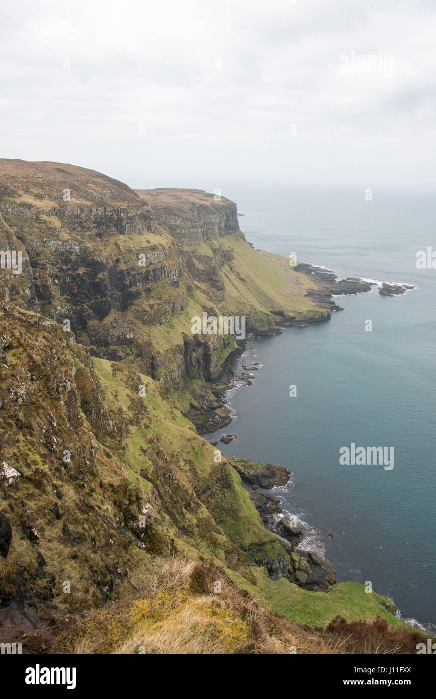 Cliffs on the north coast of the Island of Canna, inner hebrides, Scotland. Stock Photo
