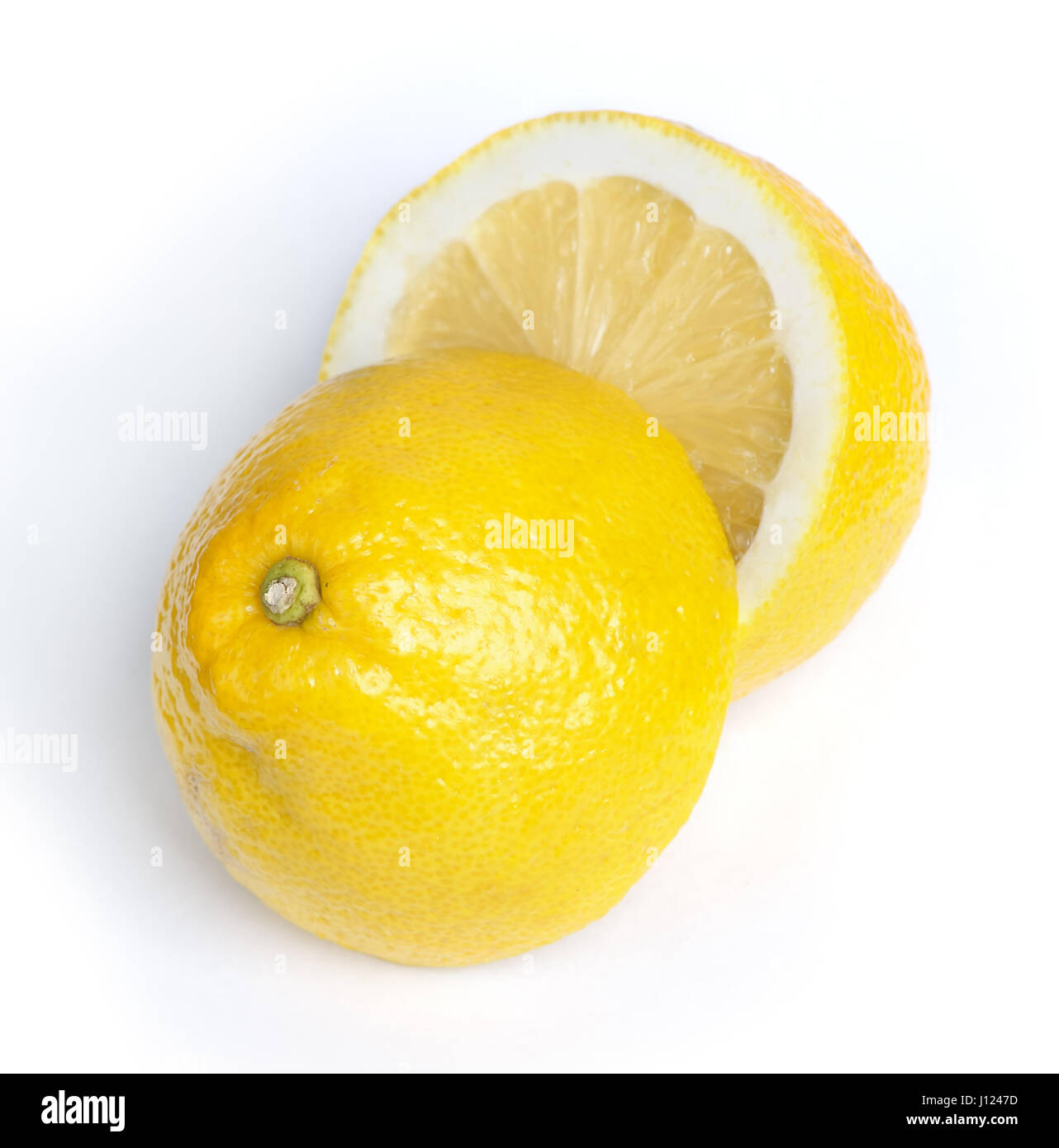Slice of lemon isolated on white background Stock Photo - Alamy