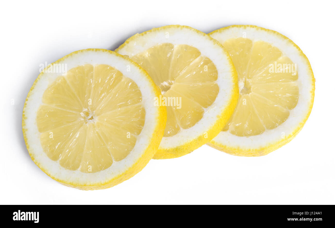 Slice of lemon isolated on white background Stock Photo - Alamy