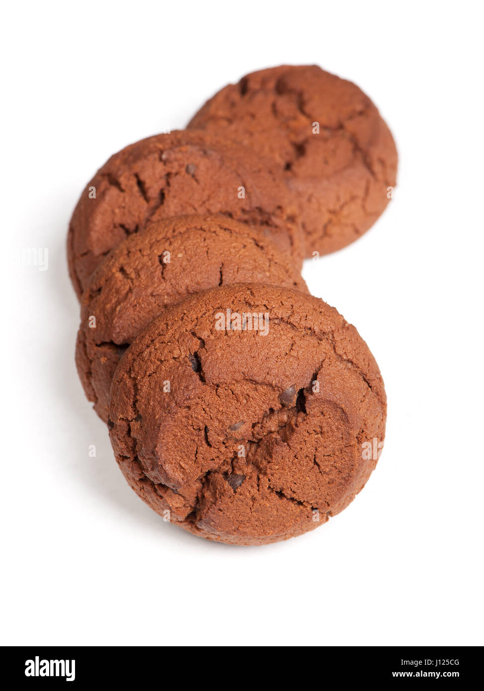 Group of brown cookies isolated on white Stock Photo - Alamy
