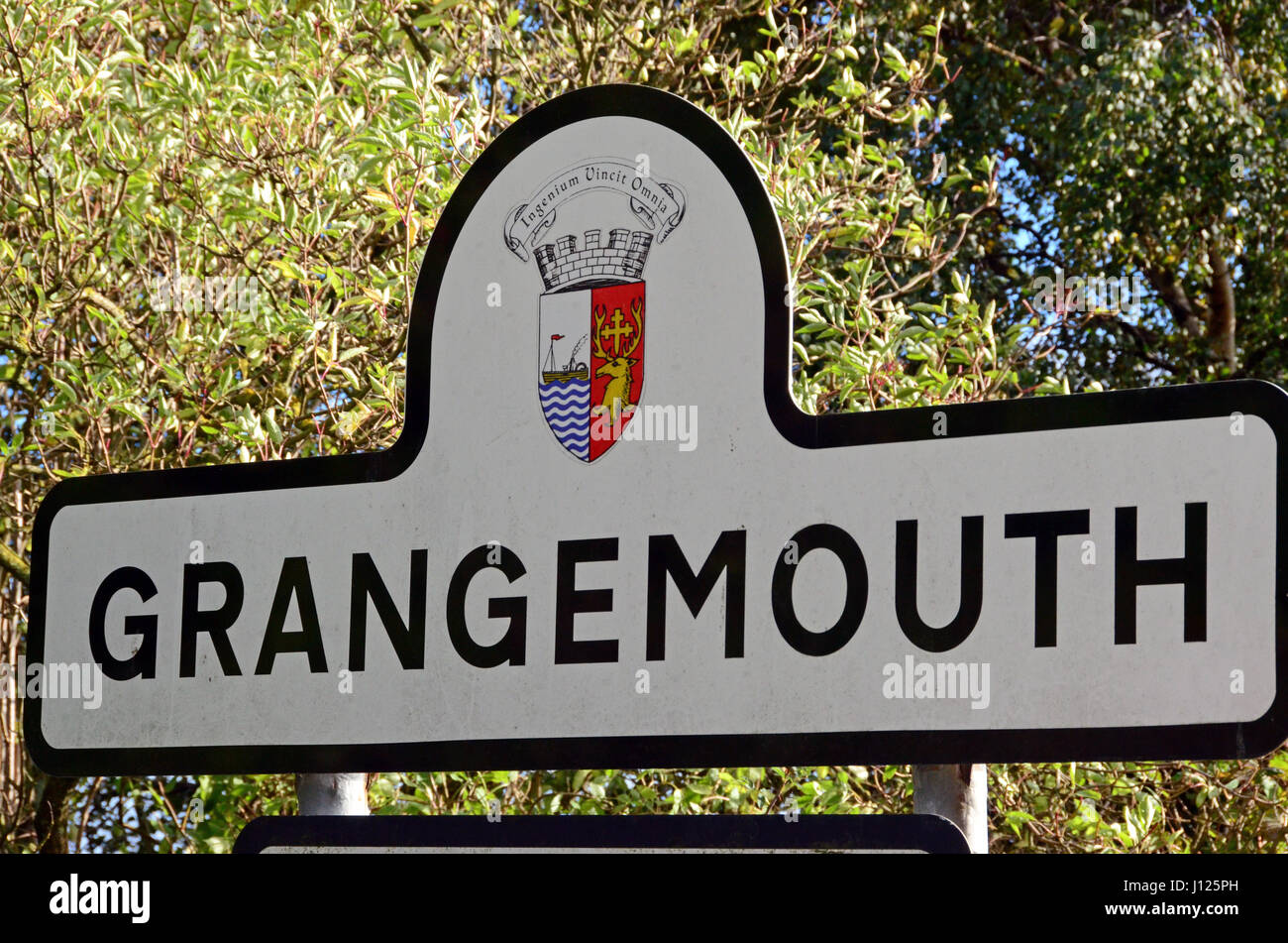 The Grangemouth town boundary sign on the day Ineos announced the