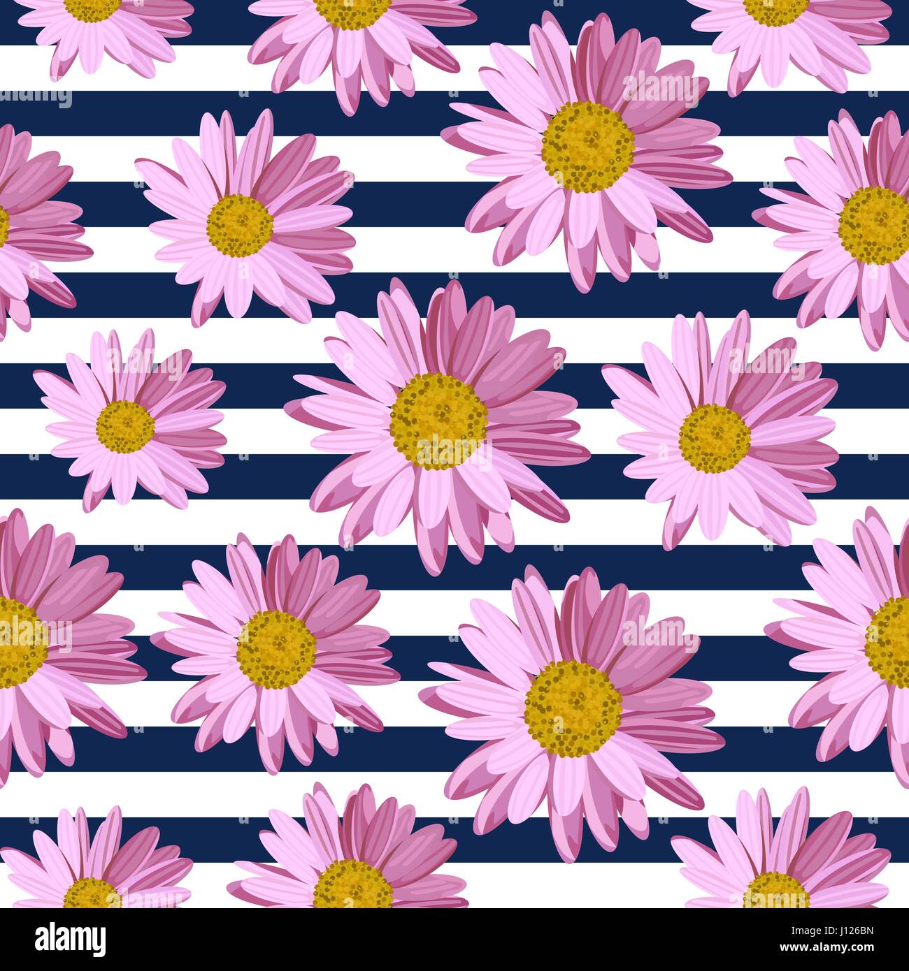 Seamless pattern with daisy flowers Stock Vector