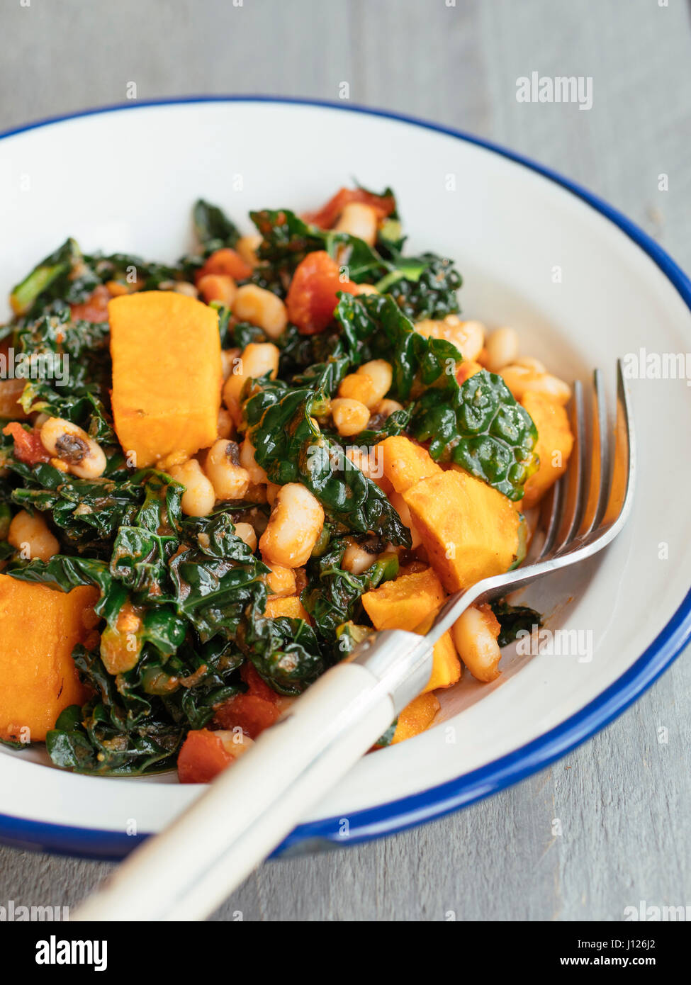 Blackeyed Peas, Sweet Potatoes and Kale Stock Photo Alamy