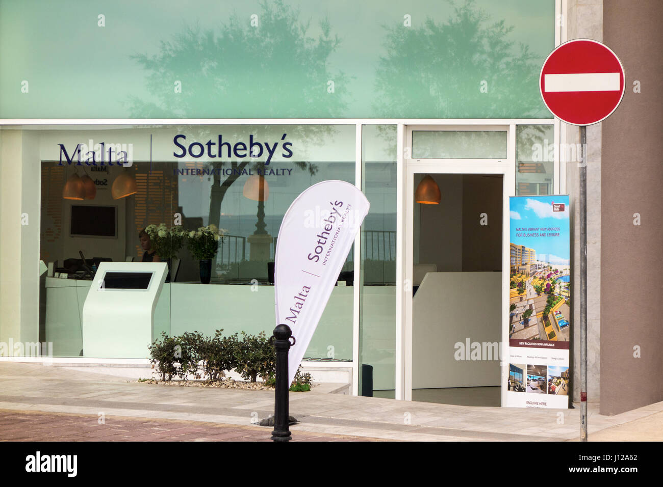 Sotheby's shop front Malta branch. Stock Photo