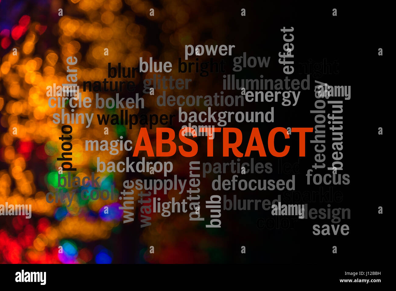 Word ABSTRACT with blurred light background Stock Photo - Alamy