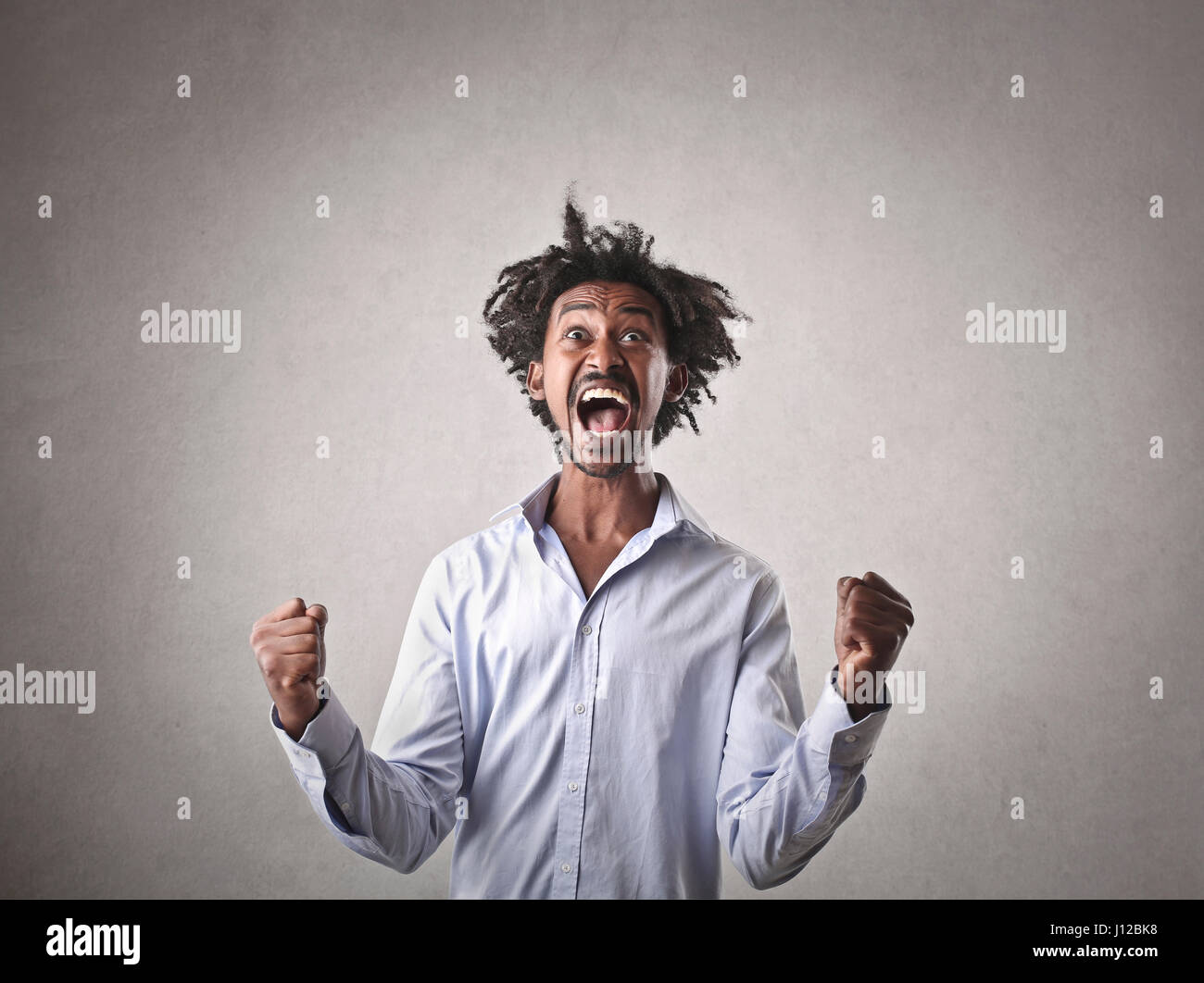 Black man feeling happy Stock Photo