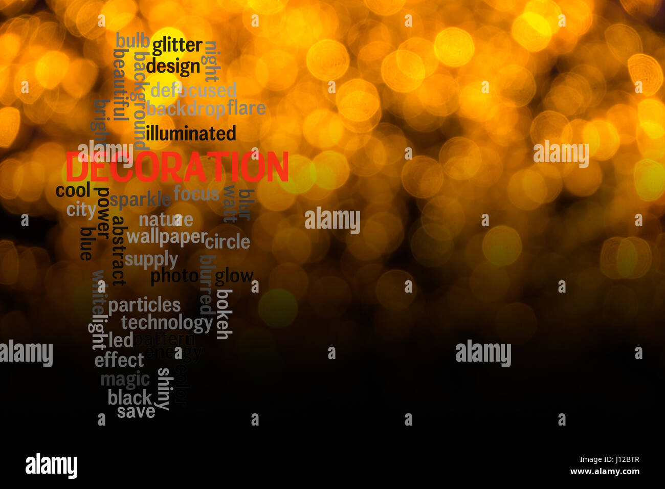 Word DECORATION concept with blurred light background Stock Photo Alamy