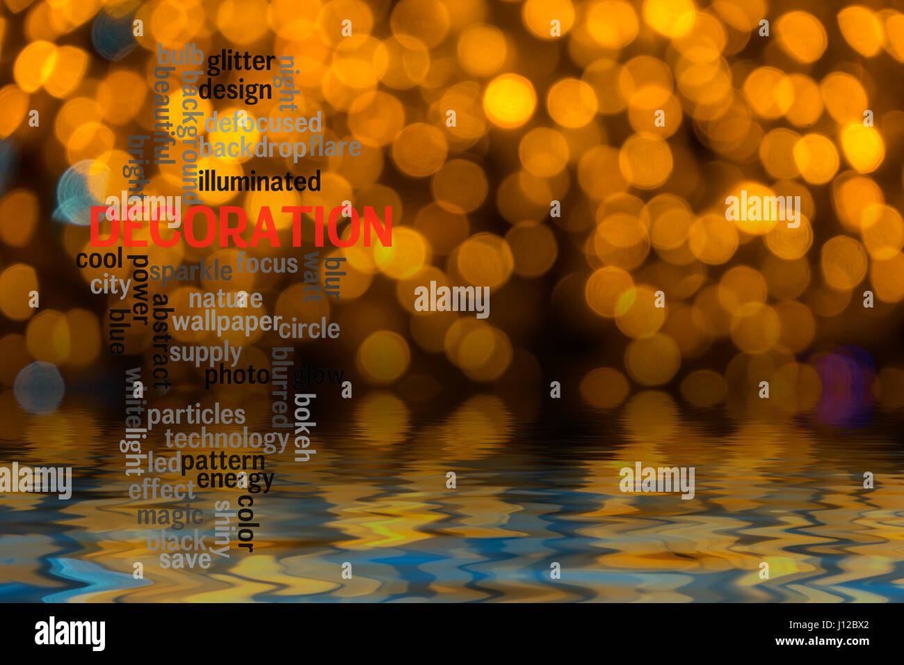 Word DECORATION concept with blurred light background Stock Photo Alamy