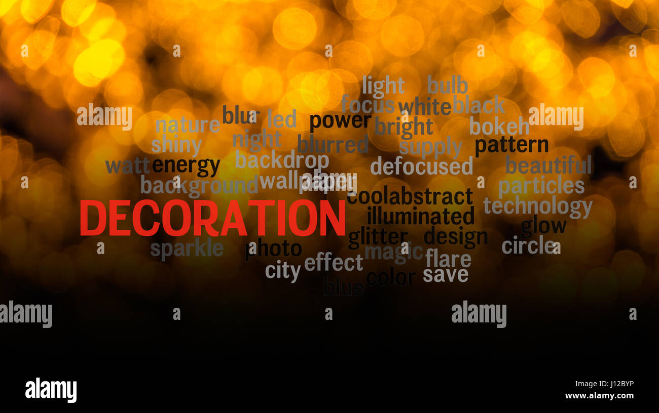 Word DECORATION concept with blurred light background Stock Photo Alamy